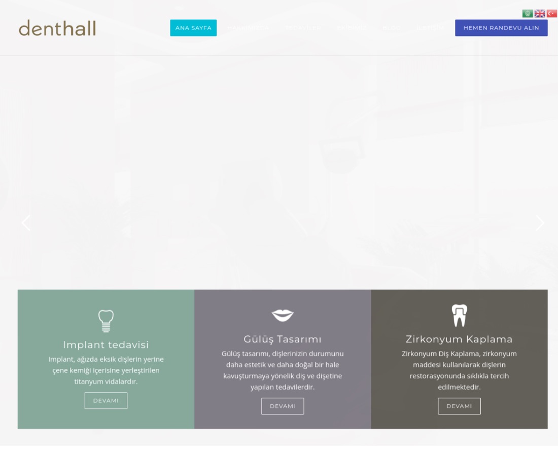 Denthall Clinic web sitesi önizleme