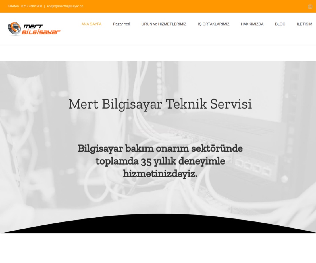 Mert Bilgisayar canlı web sitesi