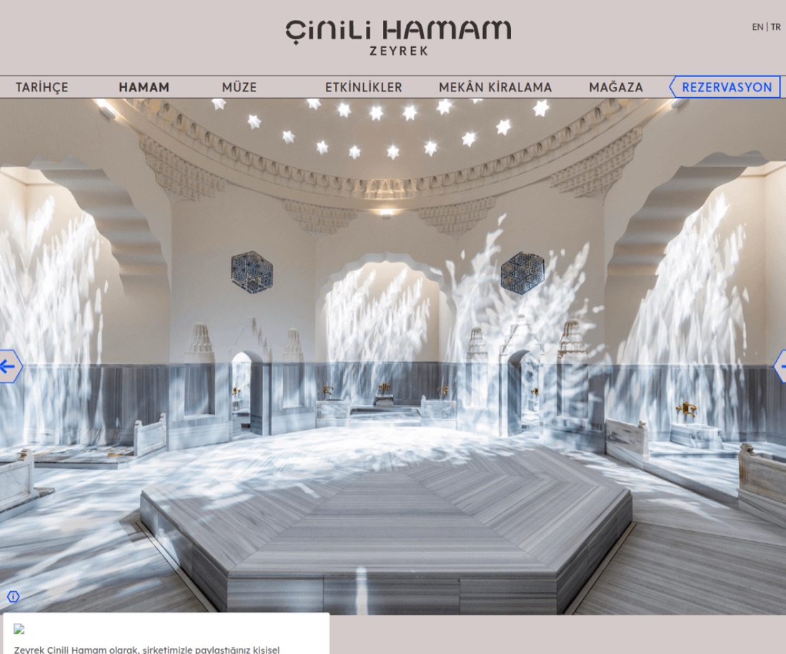 Zeyrek Çinili Hamam canlı web sitesi